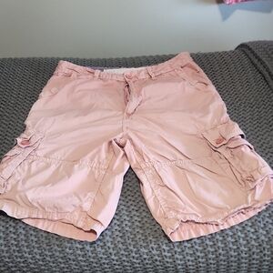 PD&C Pink Cargo Shorts Relaxed Fit Cotton